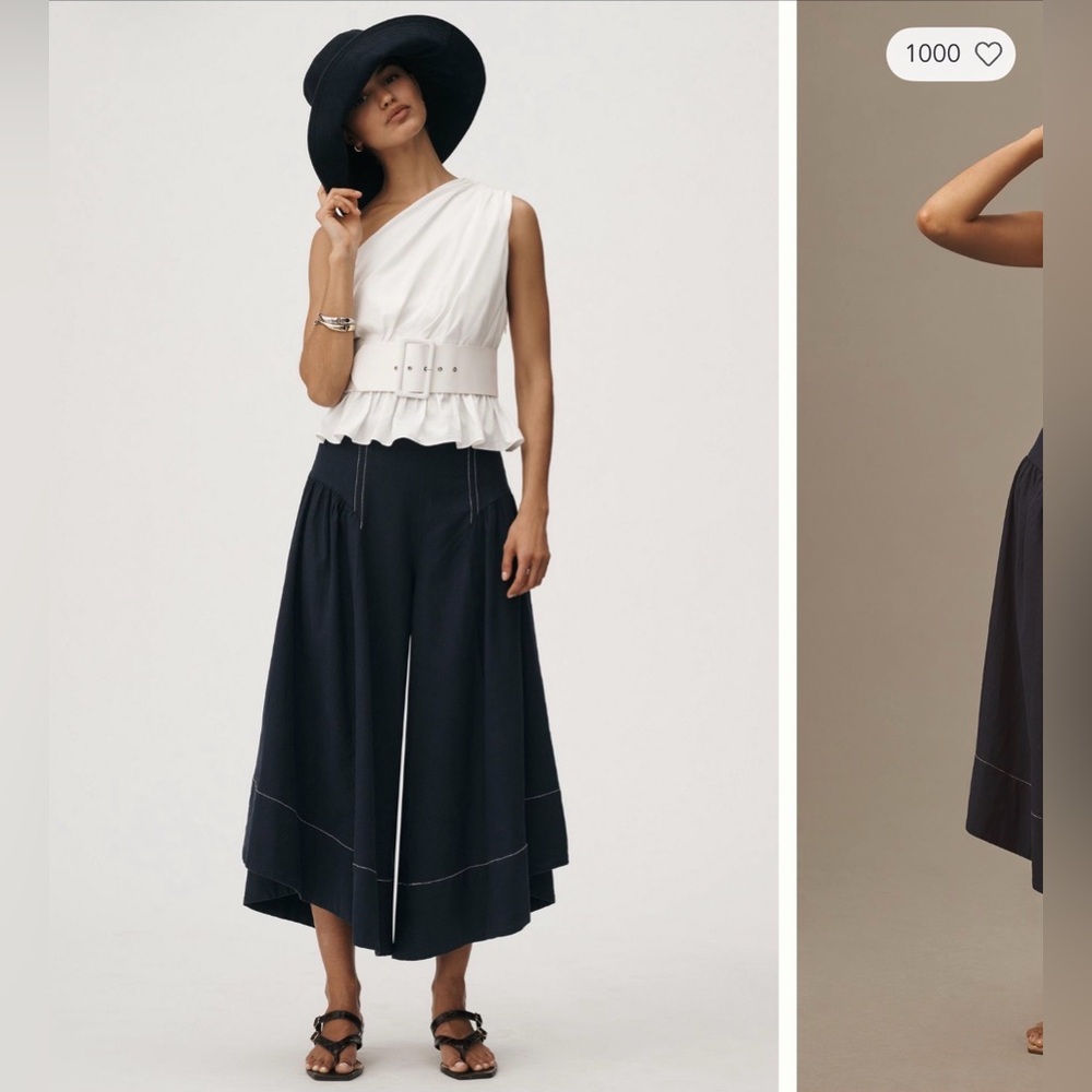 NWT Anthropologie Linen Extended Waist Pants